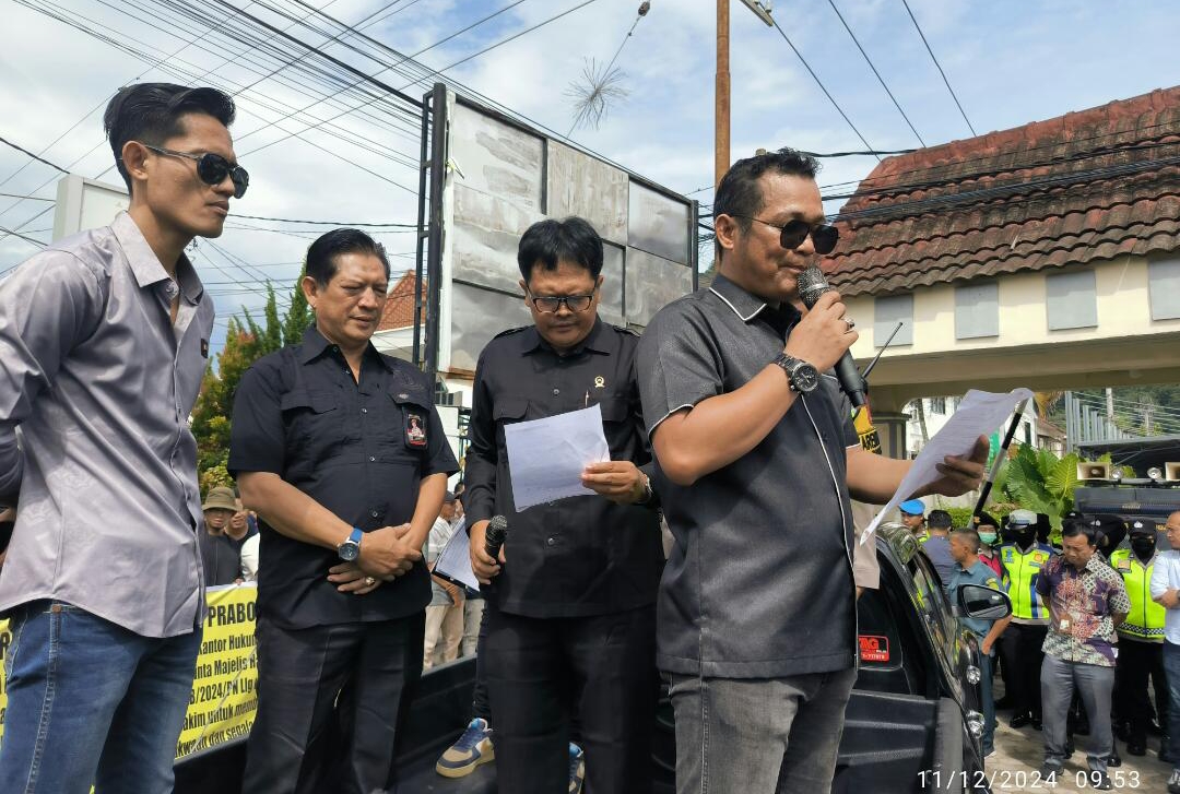 Ormas Garda Prabowo DKD Sumsel Gelar Aksi Damai Terkait Perkara Antara PT Sentosa Kurnia Bahagia (SKB) Dan PT Gorby Putra Utama (GPU)