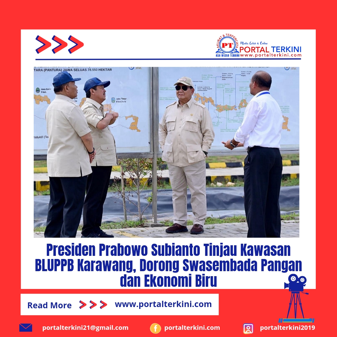 Presiden Prabowo Subianto Tinjau Kawasan BLUPPB Karawang, Dorong Swasembada Pangan dan Ekonomi Biru