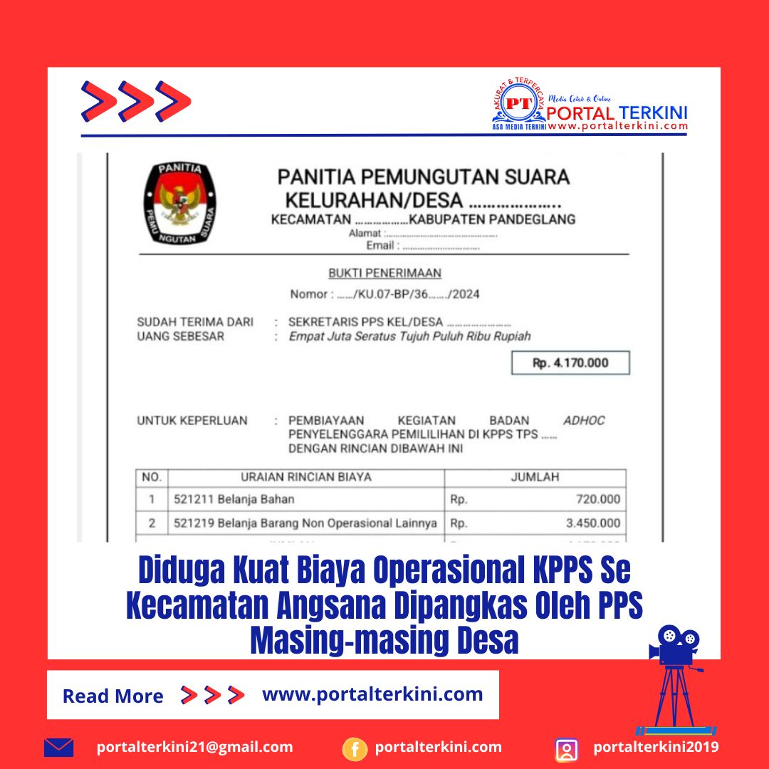 Diduga Kuat Biaya Operasional KPPS Se Kecamatan Angsana Dipangkas Oleh PPS  Masing-masing Desa