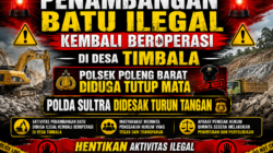 Polda Sultra Didesak Turun Tangan, Penambangan Batu Ilegal di Desa Timbala Kembali Beroperasi, Polsek Poleng Barat Lakukan Pembiaran